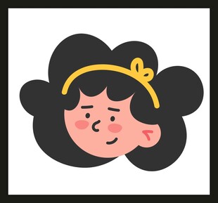 戴皇冠的可爱卡通女孩