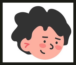 卡通风格的微笑男子头像