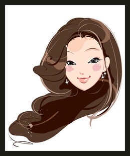 长发美女插画
