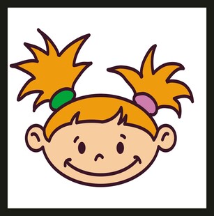 扎双马尾的可爱小女孩