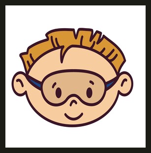 戴眼镜的卡通小男孩头像