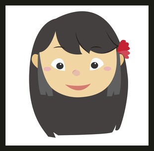 戴花女孩头像