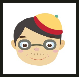 戴帽眼镜卡通人物头像