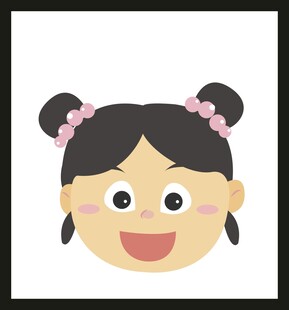 扎双马尾的可爱小女孩