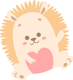 可爱刺猬抱爱心