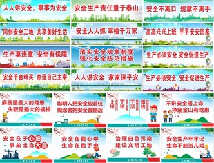 项目工地围挡安全标语口号展板