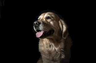 金毛犬吐舌可爱瞬间