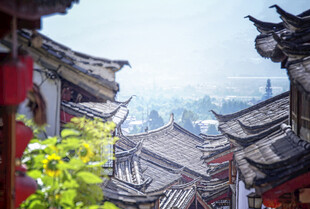 古巷中式屋顶景致