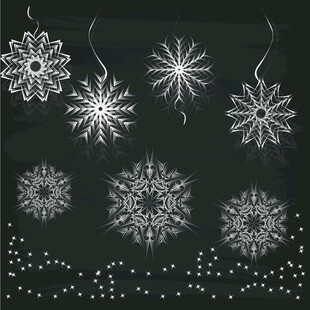 精致手绘雪花装饰图案