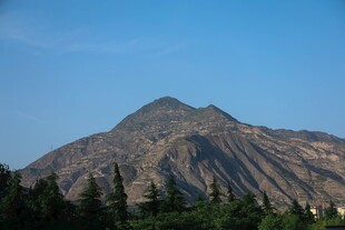 巍峨山峰与葱郁林木