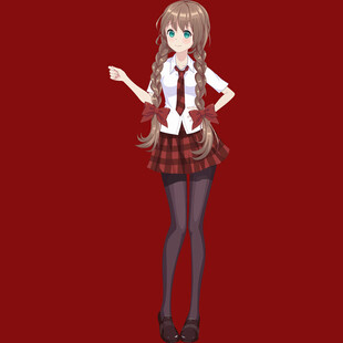 可爱动漫女生校服形象展示