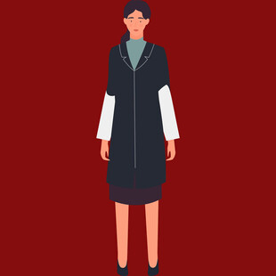 身着长款服饰的女性形象
