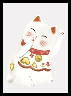 可爱招财猫插画