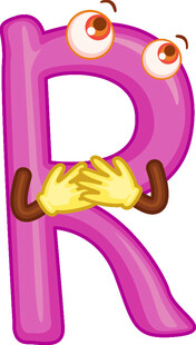 可爱卡通字母R形象