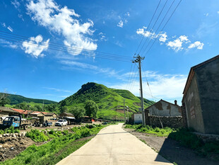乡村小路旁的山野风光