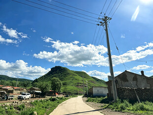 乡村小路旁的山野风光