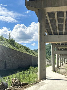 公路桥梁下的自然景致