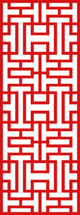 中式红底几何花纹图案