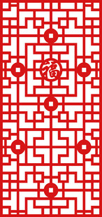 中式传统红色几何花纹图案