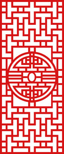 中式传统红色几何花纹图案