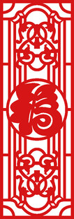 传统中式红色雕花图案
