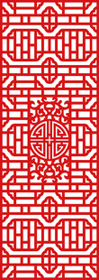 中式几何红底花纹图案