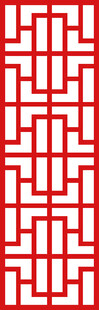 中式几何红底图案