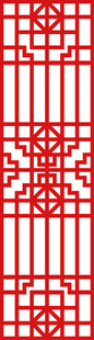 中式红色镂空窗棂图案