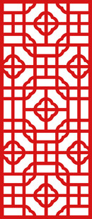 中式红色几何花纹图案