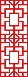中式几何红白色花纹图案