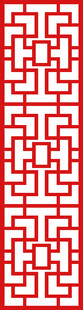 中式几何红底花纹图案