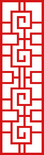 中式红色几何镂空图案