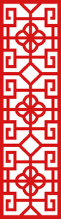 中式传统红色几何花纹图案