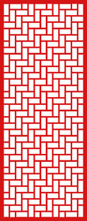 中式红色镂空窗格图案