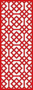 中式红色几何花纹图案