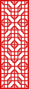 红色几何图案中式花纹