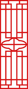 中式红色几何窗棂图案