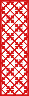 传统红色几何图案剪纸