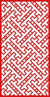 中式几何红底花纹图案
