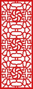 中式传统红色几何花纹图案