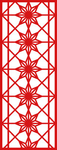中式红色几何花纹图案