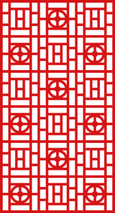 中式红色几何花纹图案