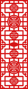 中式红色传统窗格图案