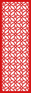 红色几何图案镂空装饰