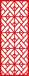 中式几何红底花纹图案