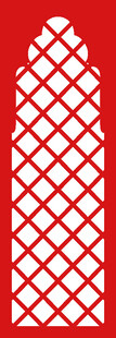 红色菱形镂空图案