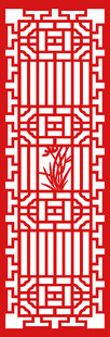 中式红色镂空几何花纹图案
