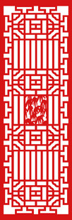 中式传统红色几何花纹图案
