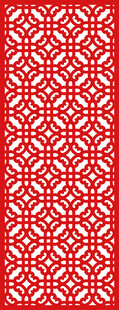 红色中式几何花纹图案