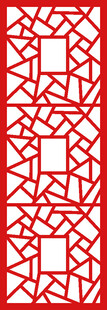 中式红色镂空窗格图案
